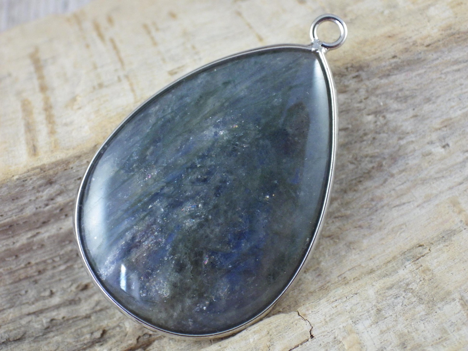 Labradorite Teardrop Pendant 40x26mm, Semi Precious Gemstone, Necklace Pendant, Designer Loose Stone, Jewelry Making Supplies A6