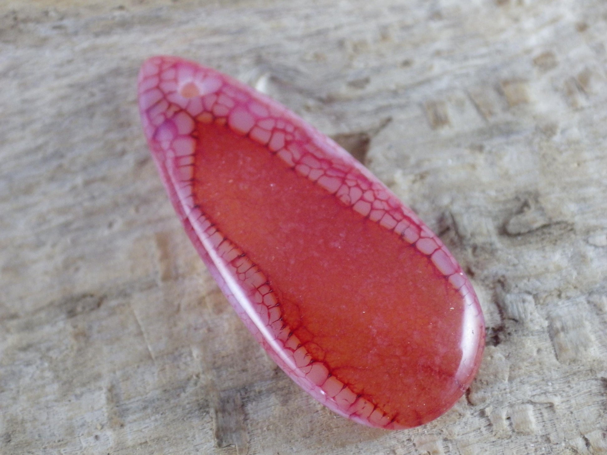 Red Dragons Vein Agate Teardrop Pendant 35x15mm M6