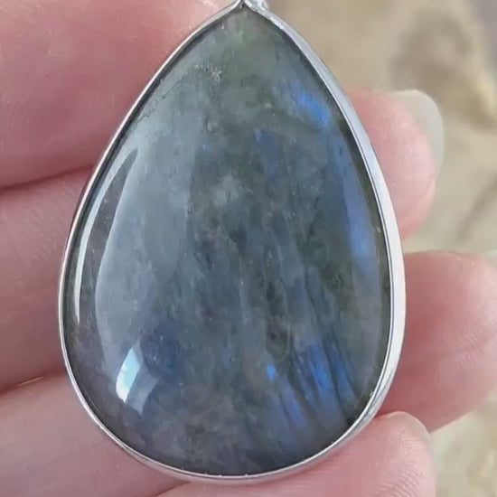 Labradorite Teardrop Pendant 40x26mm, Semi Precious Gemstone, Necklace Pendant, Designer Loose Stone, Jewelry Making Supplies A6