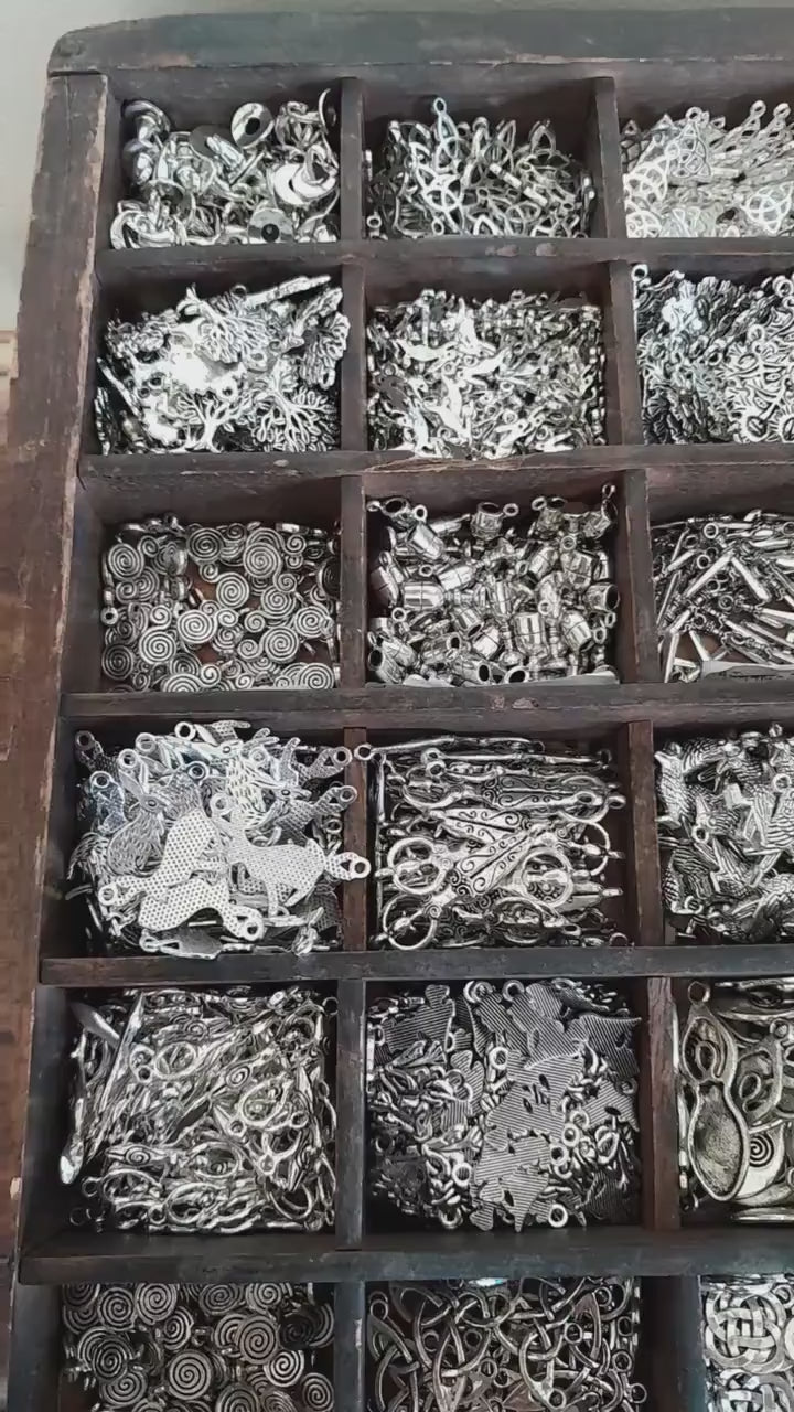 41 x Wholesale Mixed Pagan Pendants, Bulk Wiccan Silver Charms Set, Bracelet Charms, Charm Confetti, Witchy Charms, UK Jewelry Supplies C2