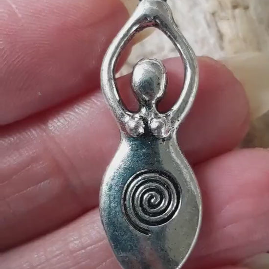 Pagan Goddess Charms Pendants, 40x13mm Silver Wiccan Charms, Fertility Spiral Goddess, Celtic Gothic Druid, Jewelry Making Supplies UK