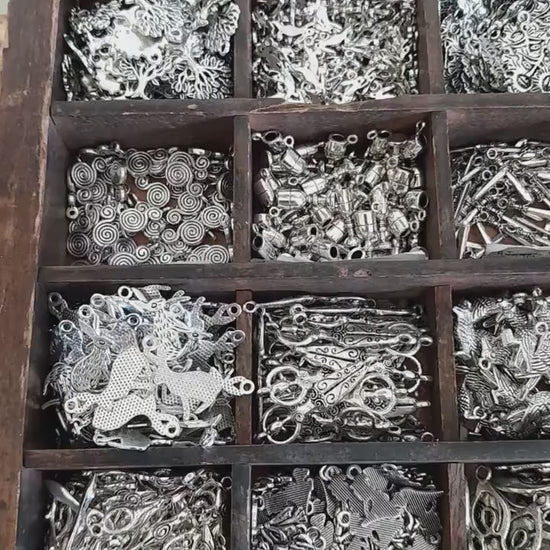16 x Mixed Pagan Charms, Wiccan Silver Charms Set, Pendants, Pentagram Moon Goddess Hare Raven, Jewelry Making Supplies, UK Seller