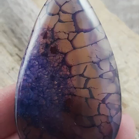 Purple Dragon's Vein Agate Druzy Geode Pendant, 62x35mm, Top Drilled Teardrop, Semi Precious Gemstone, Jewellery Making Supplies L5