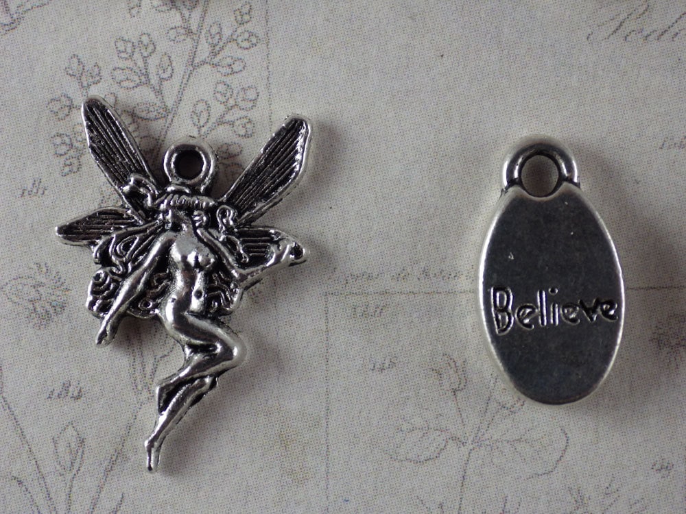 18 x Fairy Tale & Fantasy Mixed 3D Charms Set, Silver Pendants, Bulk Bracelet Charms, Witch Cauldron Fairy Wolf Dragon, UK