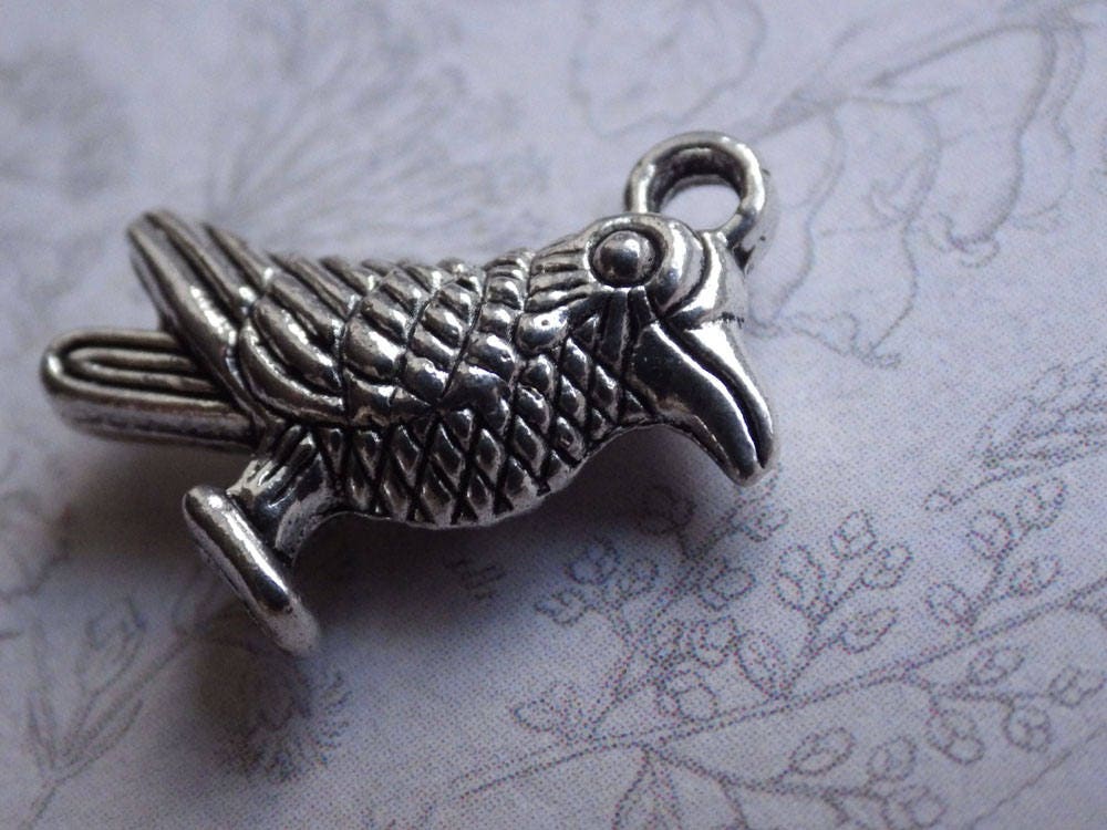 9 x Magical Forest Charms Pendants, Wiccan Pagan Bracelet Charms, Silver 3D Woodland Animal Necklace Pendants, Casting, Jewelry Making UK