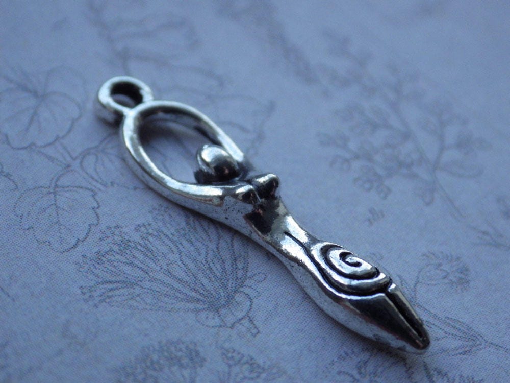 8 x Mixed Pagan Bracelet Charms, Wiccan Silver Pendants, Pentacle Goddess Chalice Athame Tree Book Of Shadows, Jewelry Making Supplies UK