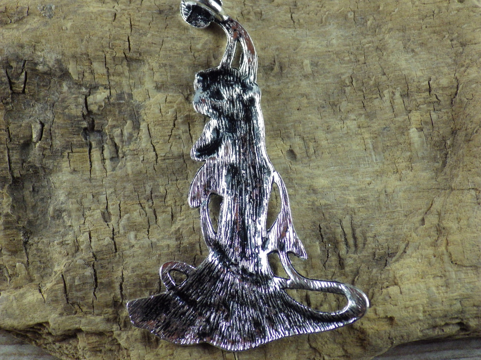 Large Pagan Goddess Pendant, 70x42mm Silver Wiccan Celtic Charm, Jewelry Making Supplies, UK Seller