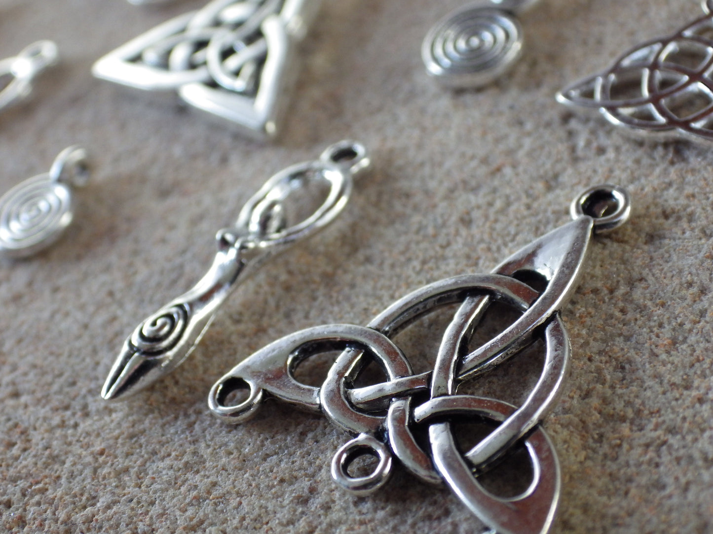 16 x Silver Celtic Charms Pendants, Triquetra Triskele Trinity Knot, Celtic Cross Spiral Of Life Celtic Goddess, Wiccan Pagan Craft Supplies