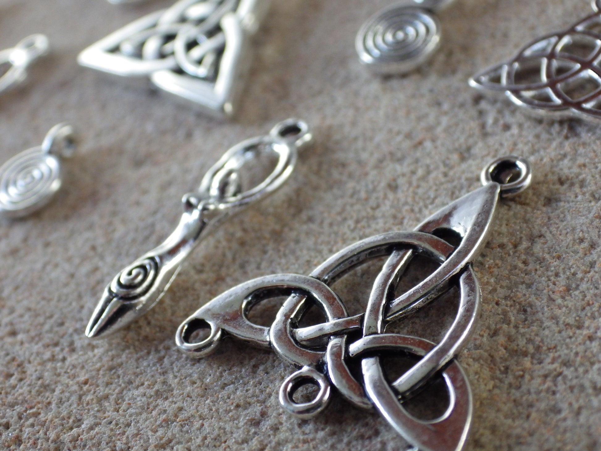 16 x Silver Celtic Charms Pendants, Triquetra Triskele Trinity Knot, Celtic Cross Spiral Of Life Celtic Goddess, Wiccan Pagan Craft Supplies