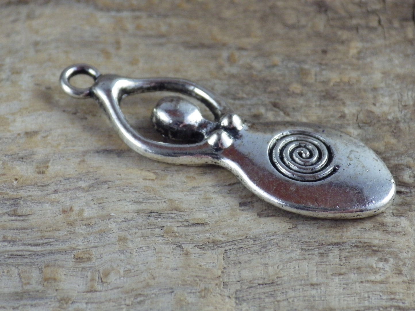 Pagan Goddess Charms Pendants, 40x13mm Silver Wiccan Charms, Fertility Spiral Goddess, Celtic Gothic Druid, Jewelry Making Supplies UK