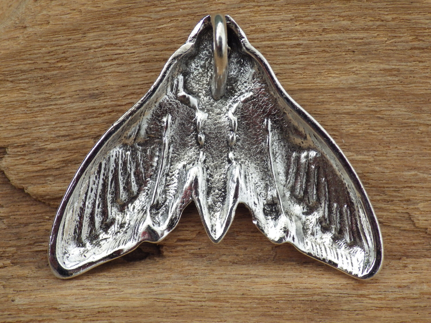 Death Head Moth Charm Pendant 42x32mm, Silver Gothic Pagan Halloween Necklace Pendant, Concealed Bail, Jewelry Making, Craft Supplies, UK