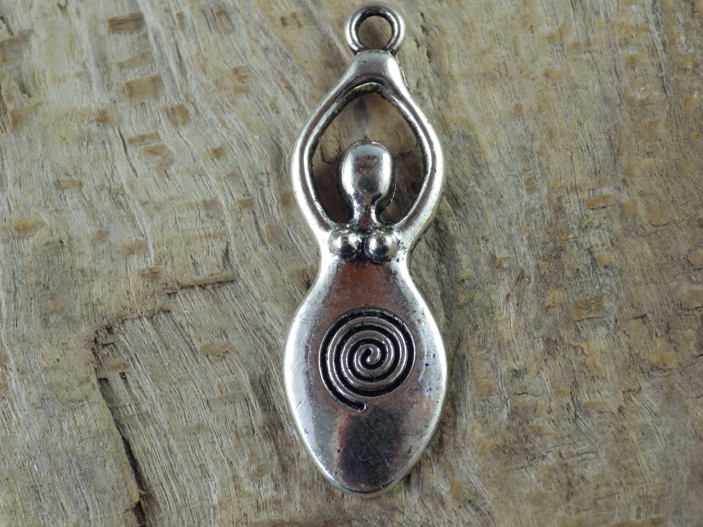 Pagan Goddess Charms Pendants, 40x13mm Silver Wiccan Charms, Fertility Spiral Goddess, Celtic Gothic Druid, Jewelry Making Supplies UK