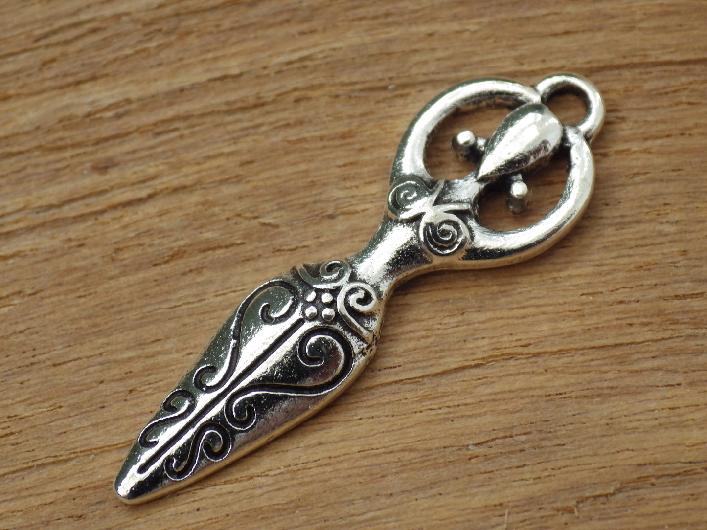Pagan Goddess Charms Pendants, 31x10mm Silver Wiccan Charms, Fertility Goddess, Celtic Gothic Druid, Jewelry Making Supplies UK