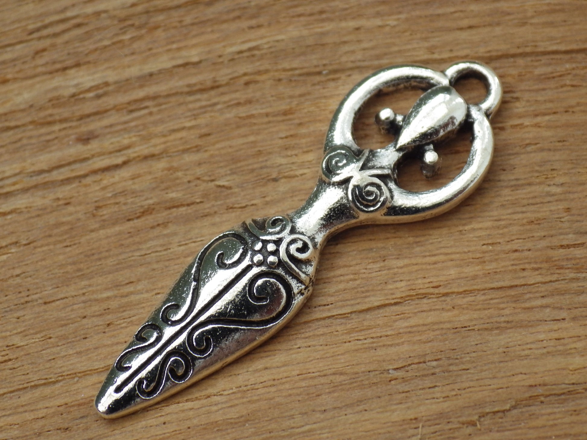 Pagan Goddess Charms Pendants, 31x10mm Silver Wiccan Charms, Fertility Goddess, Celtic Gothic Druid, Jewelry Making Supplies UK