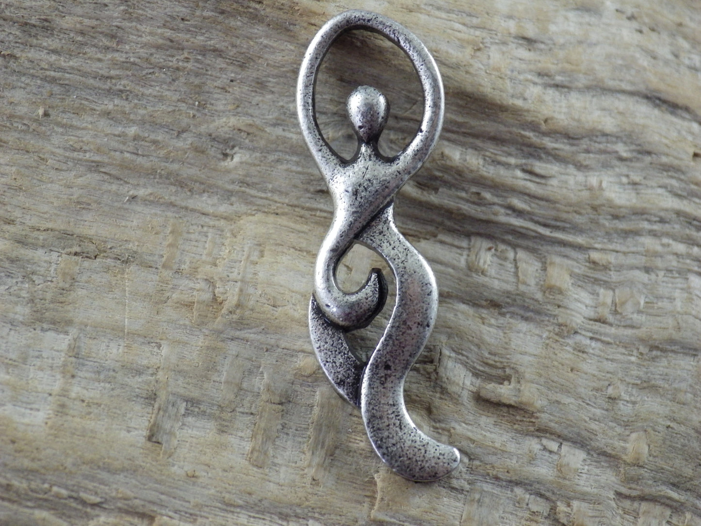 Wiccan Goddess Pendant, 35x11mm, Antique Silver Pagan Goddess Charm, Jewellery Making Supplies, UK Seller