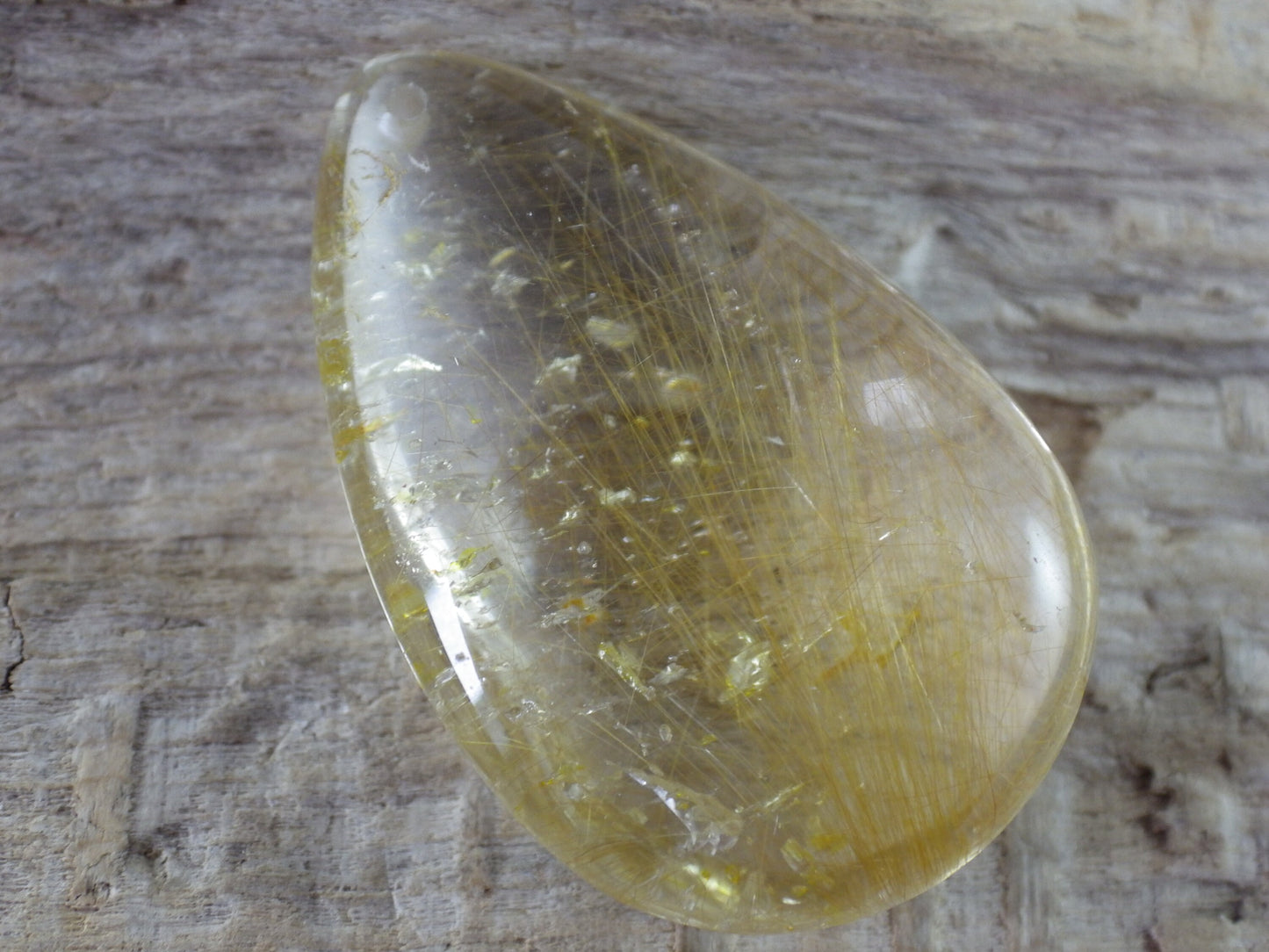 Golden Rutilated Quartz Teardrop Pendant, 33x20mm, Semi Precious Gemstone, Loose Designers Stone, Jewelry Supplies UK #07