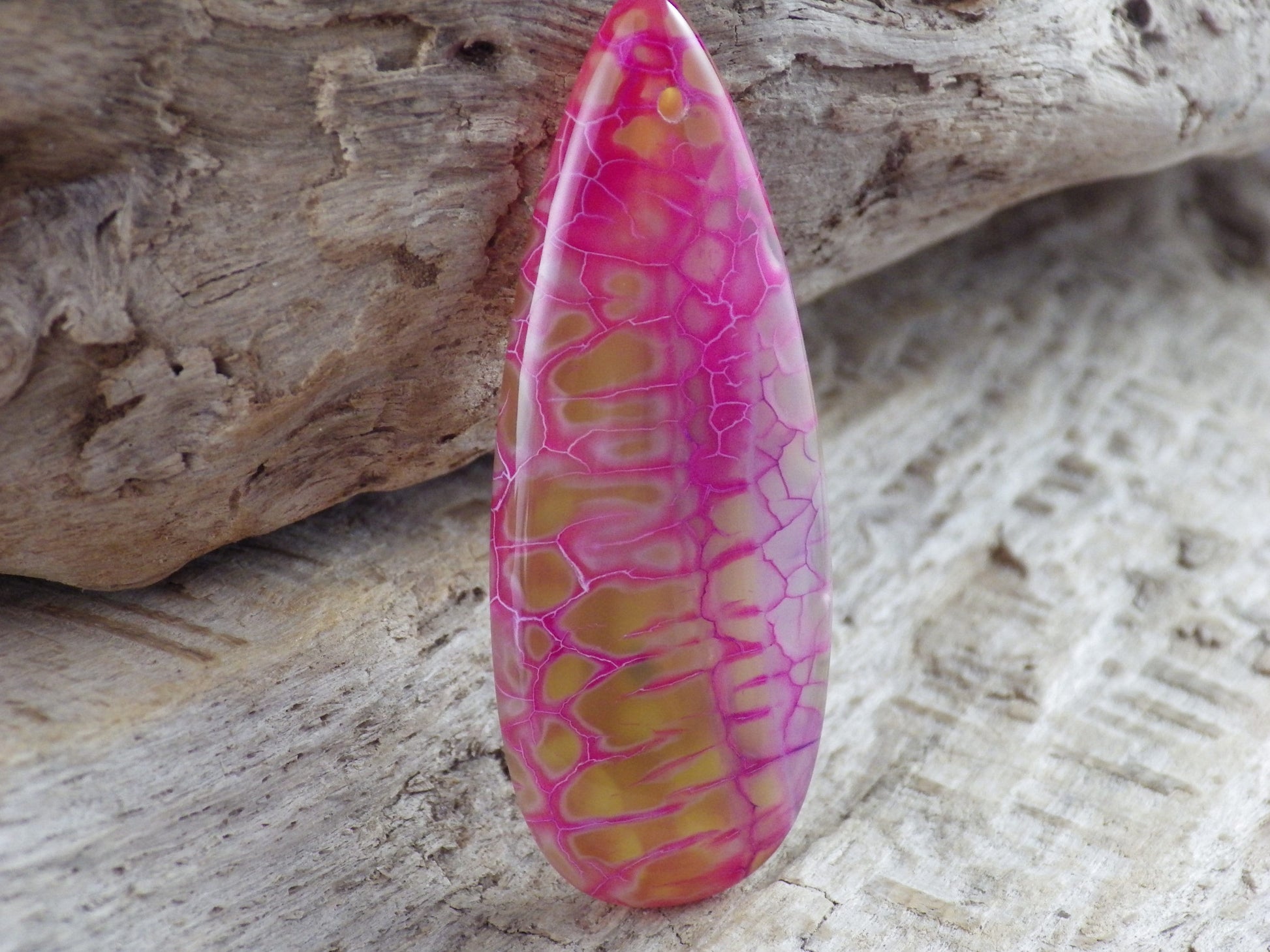 Pink Dragons Vein Agate Teardrop Pendant, 50x20mm, Semi Precious Gemstone, Loose Designers Stone, Jewellery Making Supplies L4