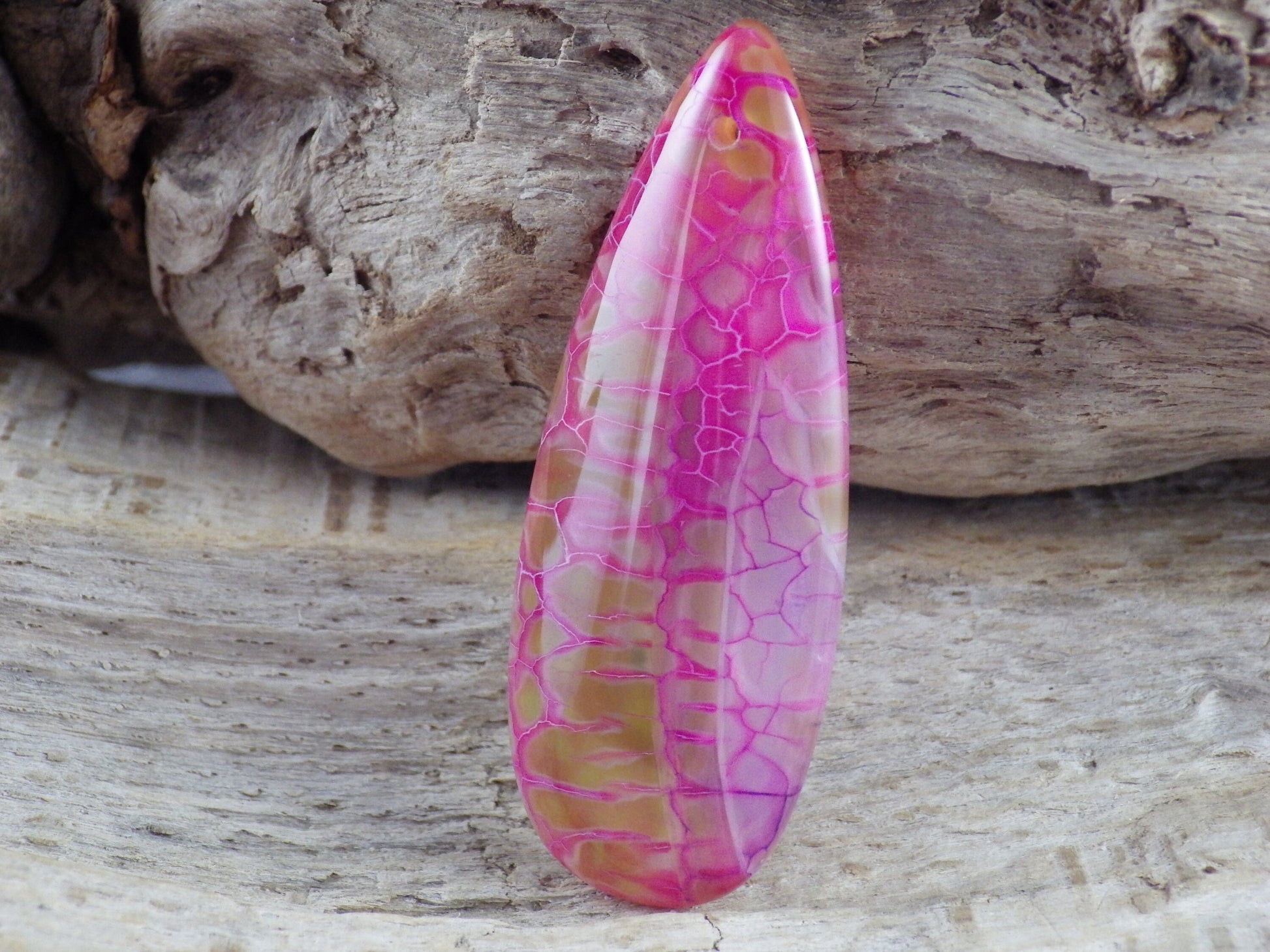 Pink Dragons Vein Agate Teardrop Pendant, 50x20mm, Semi Precious Gemstone, Loose Designers Stone, Jewellery Making Supplies L4