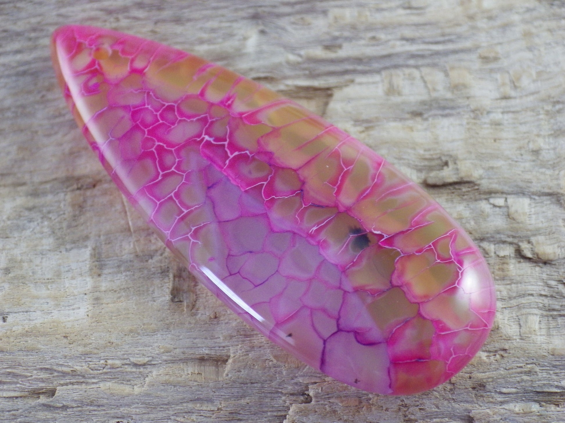 Pink Dragons Vein Agate Teardrop Pendant, 50x20mm, Semi Precious Gemstone, Loose Designers Stone, Jewellery Making Supplies L4
