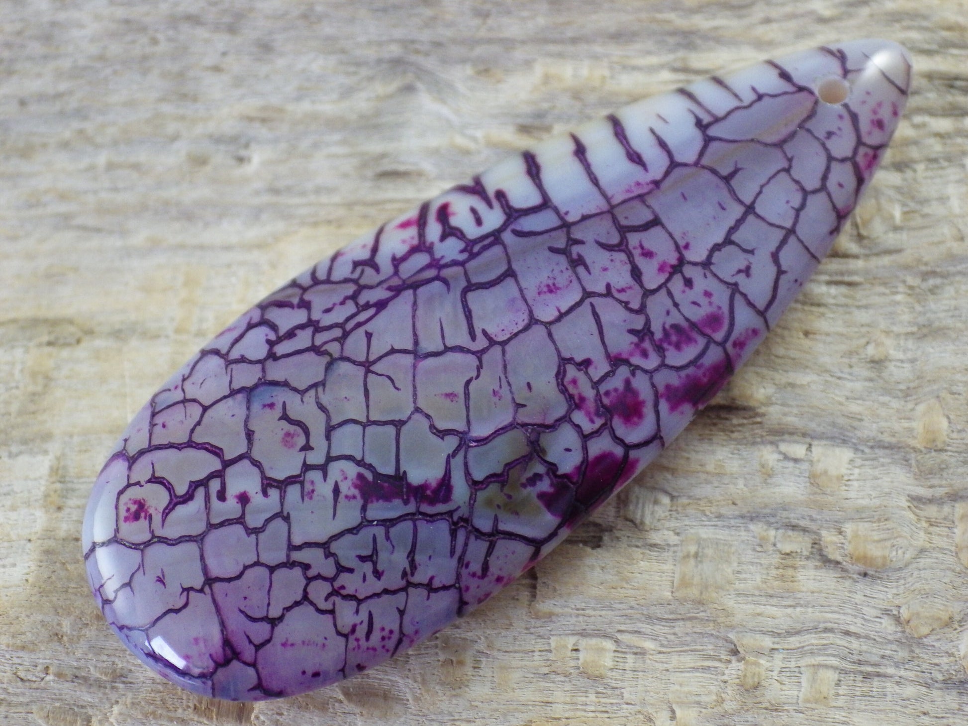 49x20mm Purple Dragons Vein Agate Pendant, Semi Precious Gemstone, Designer's Loose Stone, Teardrop Pendant, Jewelry Making Supplies, UK H7