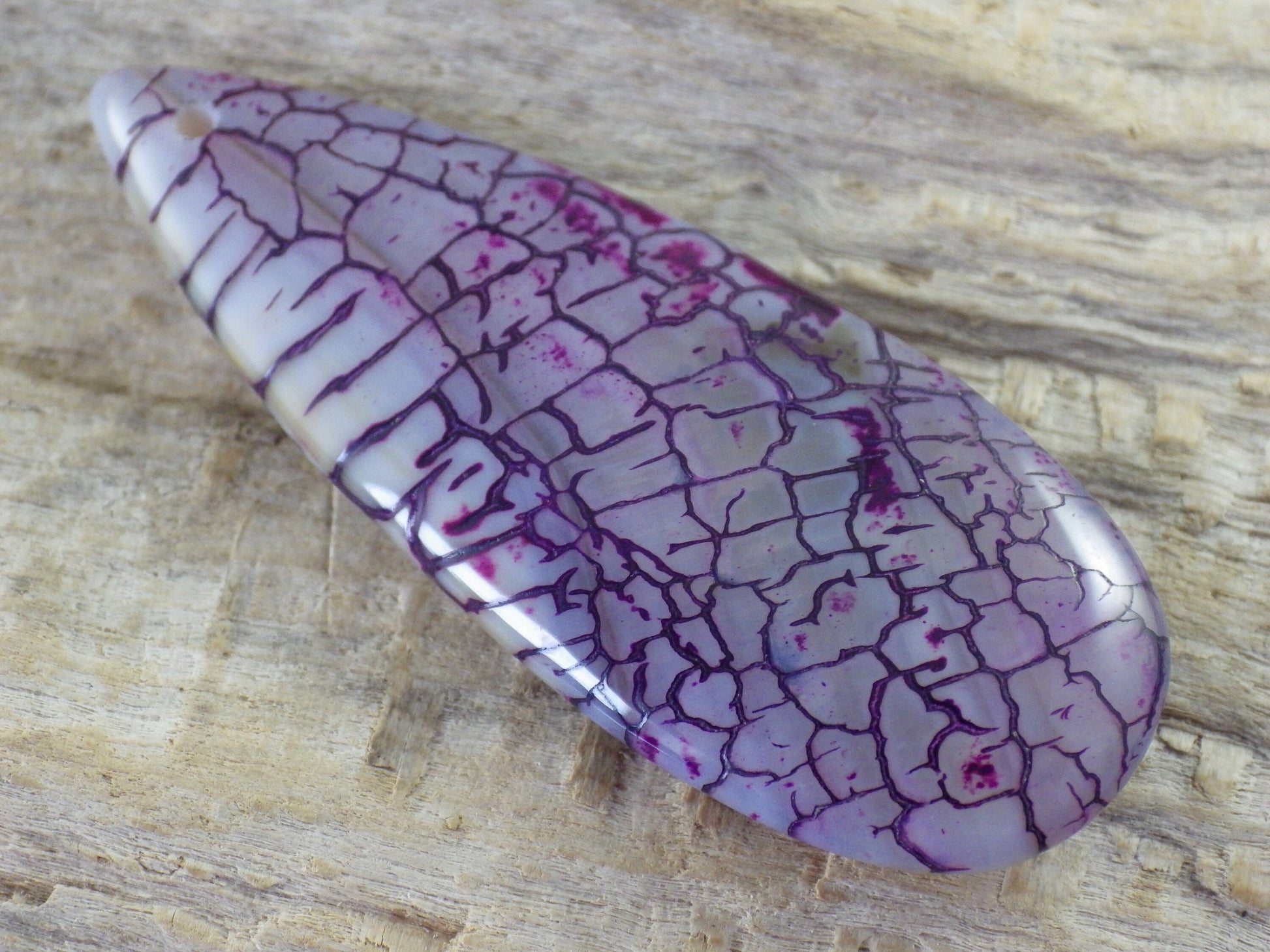49x20mm Purple Dragons Vein Agate Pendant, Semi Precious Gemstone, Designer's Loose Stone, Teardrop Pendant, Jewelry Making Supplies, UK H7