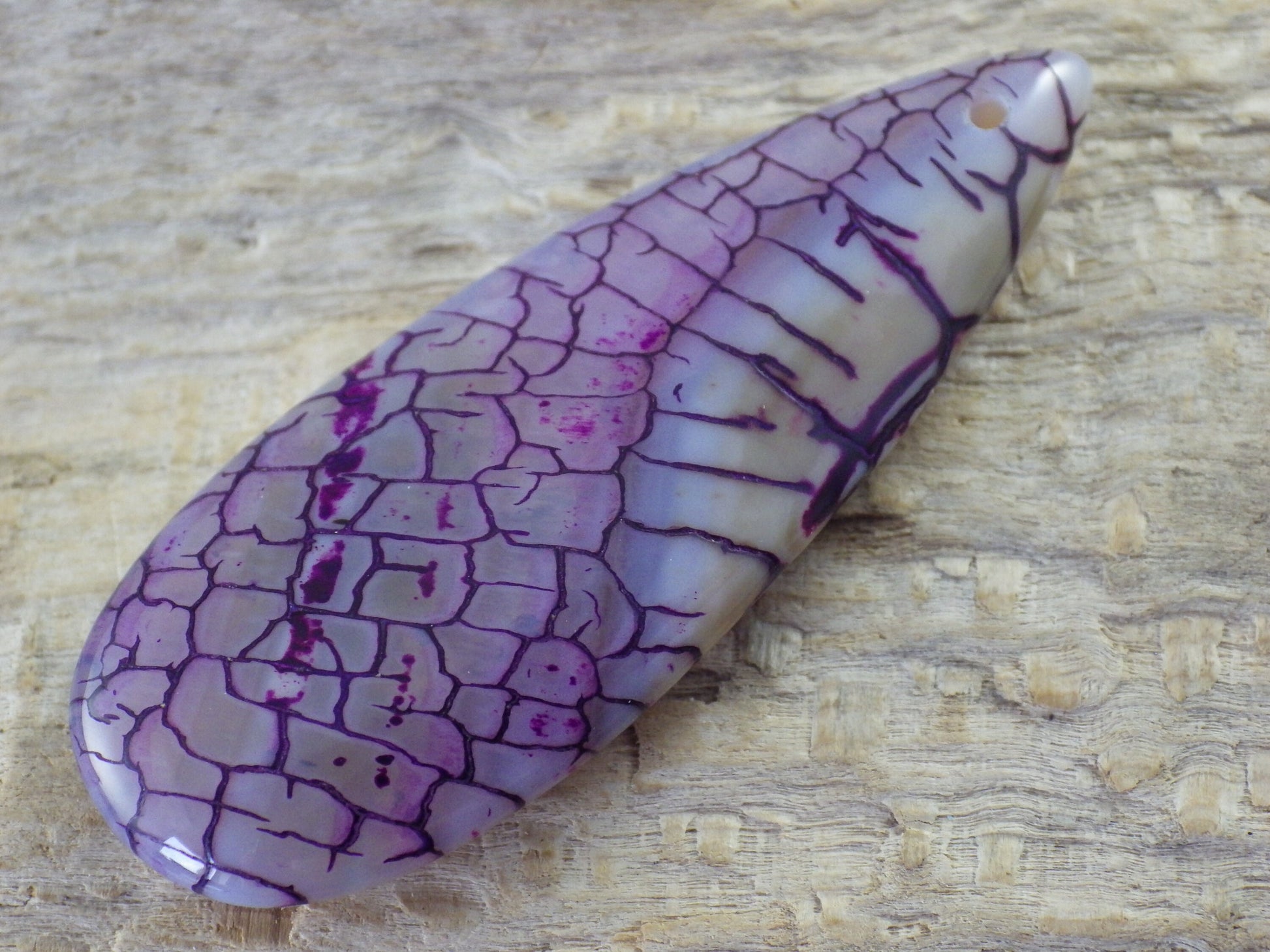 49x20mm Purple Dragons Vein Agate Pendant, Semi Precious Gemstone, Designer's Loose Stone, Teardrop Pendant, Jewelry Making Supplies, UK H7