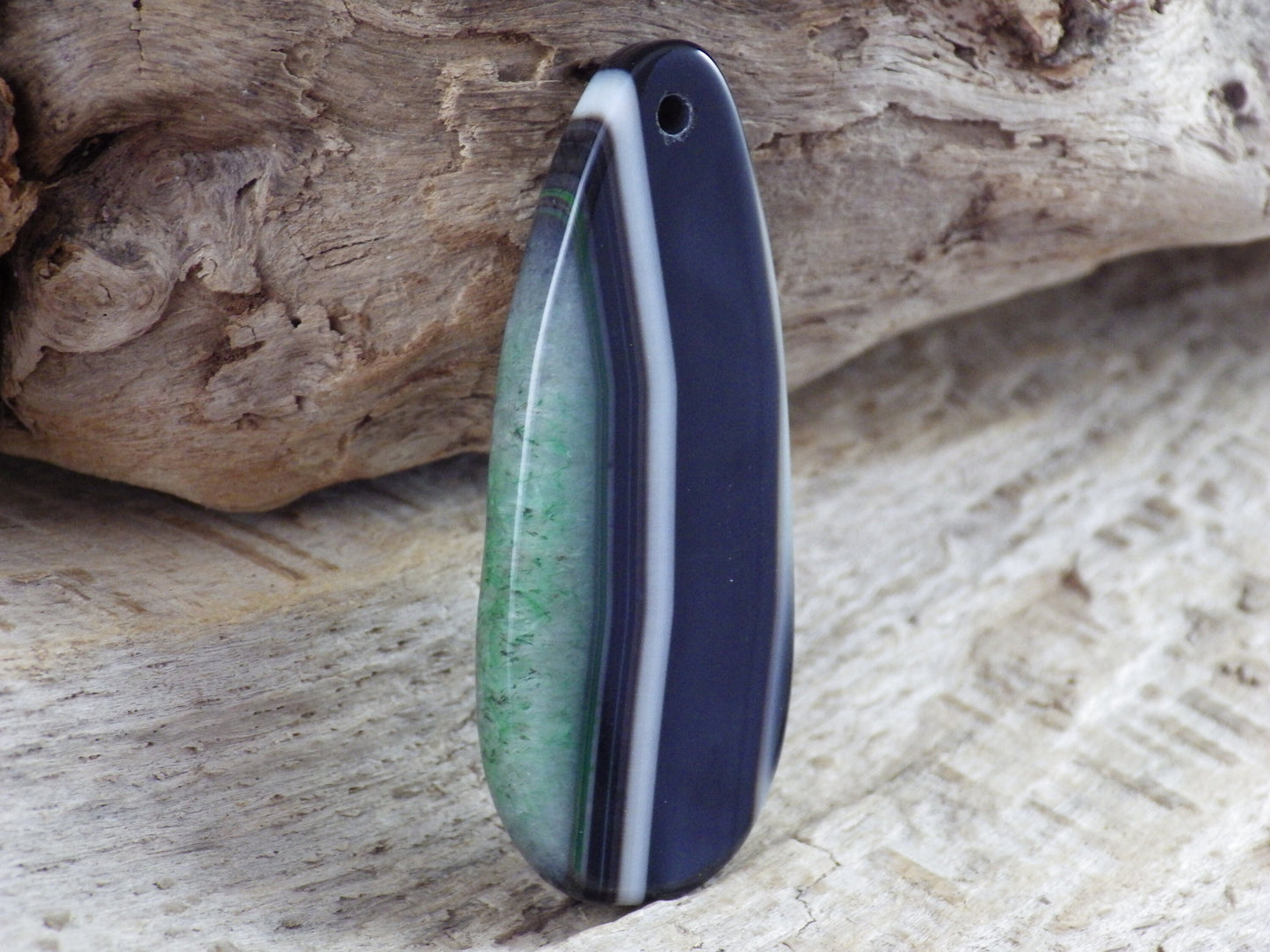 Green Agate & Druzy Quartz Geode Pendant 50x20mm, Semi Precious Gemstone, Flat Back Teardrop Designer Loose Stone, Jewelry Making G5