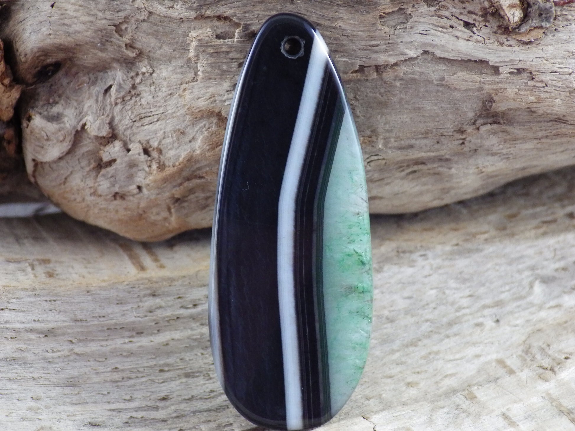 Green Agate & Druzy Quartz Geode Pendant 50x20mm, Semi Precious Gemstone, Flat Back Teardrop Designer Loose Stone, Jewelry Making G5