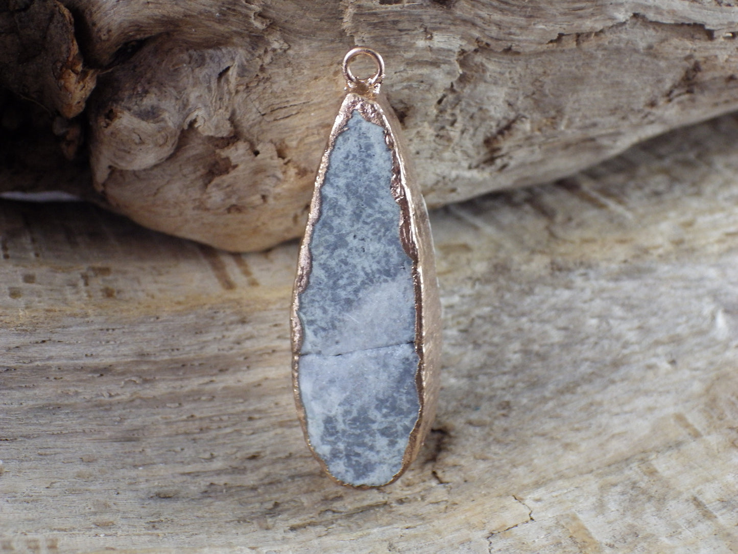 White Druzy Quartz Geode Pendant 41x12mm, Semi Precious Gemstone, Flat Back Teardop, Designer Loose Stone, Jewellery Making Supplies M3
