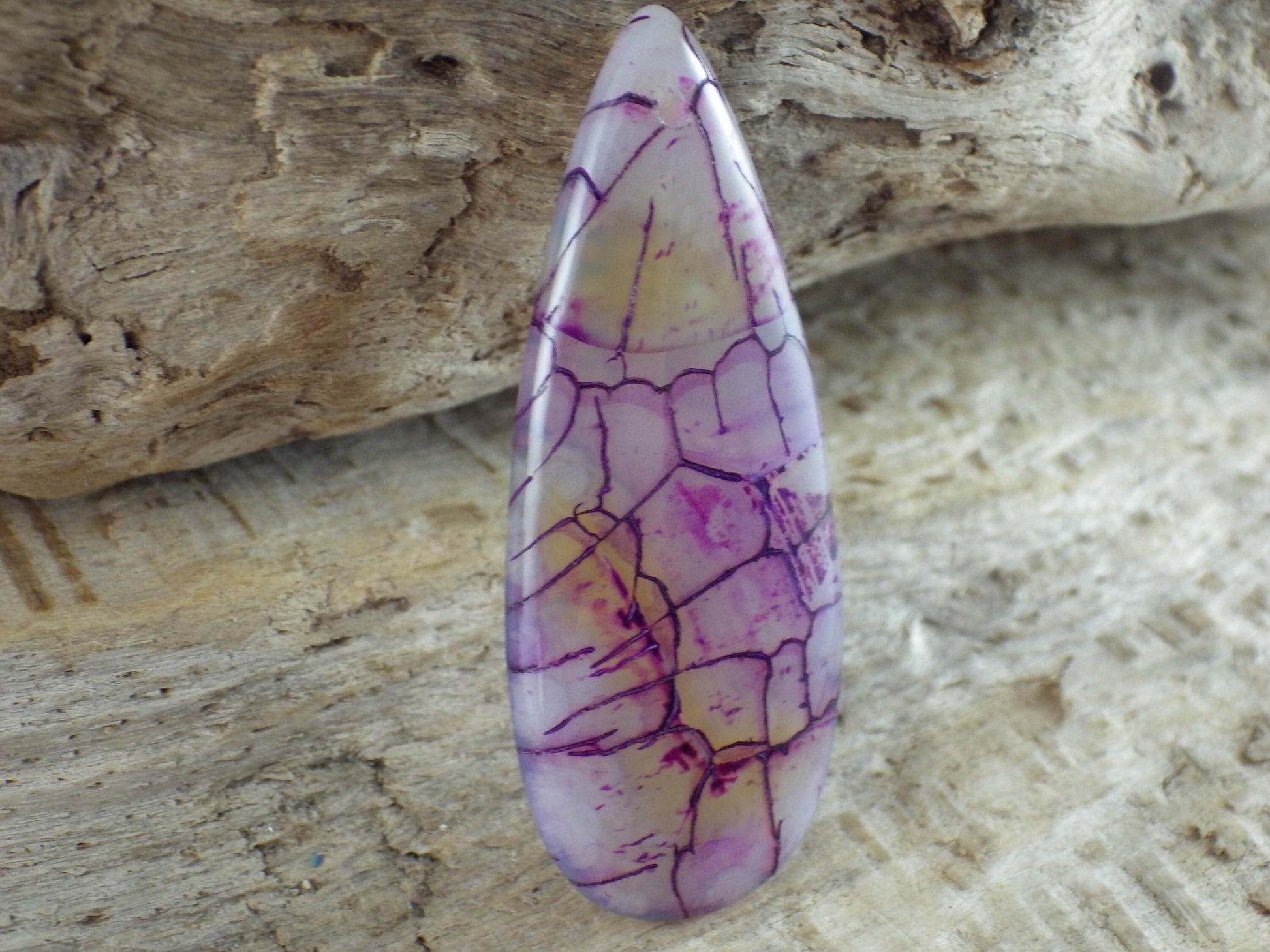 Dragons Vein Fire Agate Pendant, 50x20mm, Semi Precious Gemstone, Flat Backed Teardrop, Designers Stone, Loose Stone N7