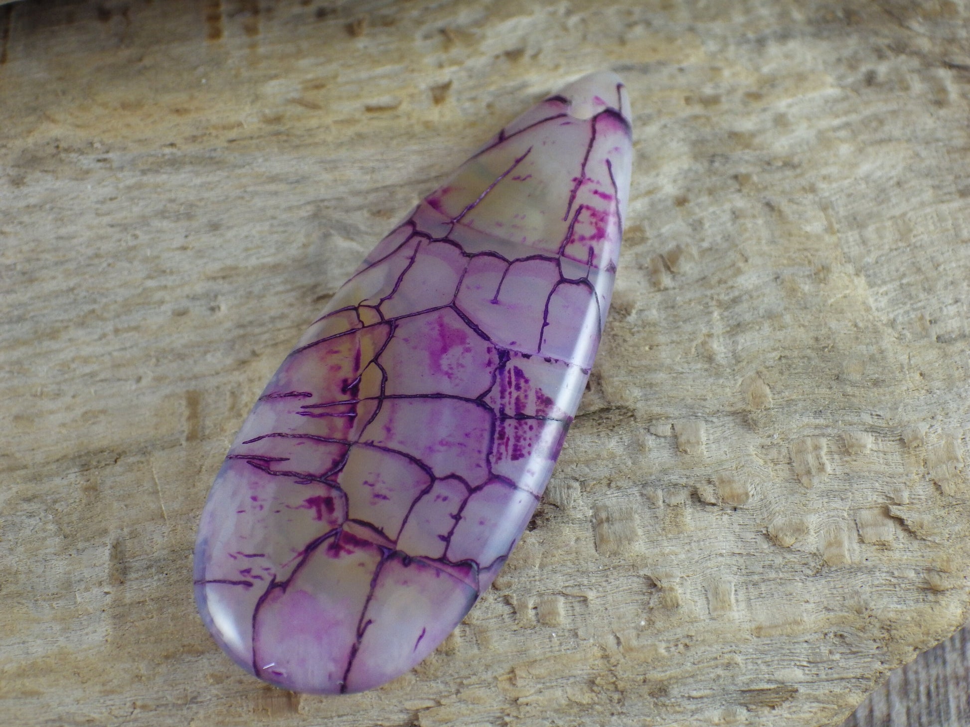 Dragons Vein Fire Agate Pendant, 50x20mm, Semi Precious Gemstone, Flat Backed Teardrop, Designers Stone, Loose Stone N7