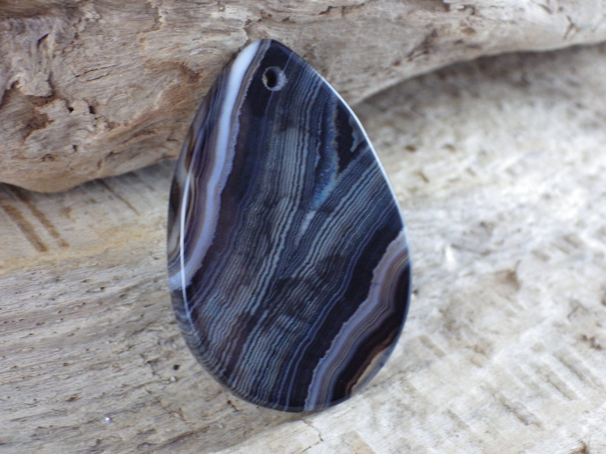 Onyx Agate Flat Back Teardrop Pendant, 41x28mm Semi Precious Gemstone, Top Drilled Necklace Pendant Loose Stone, Jewelry Making Supplies N5