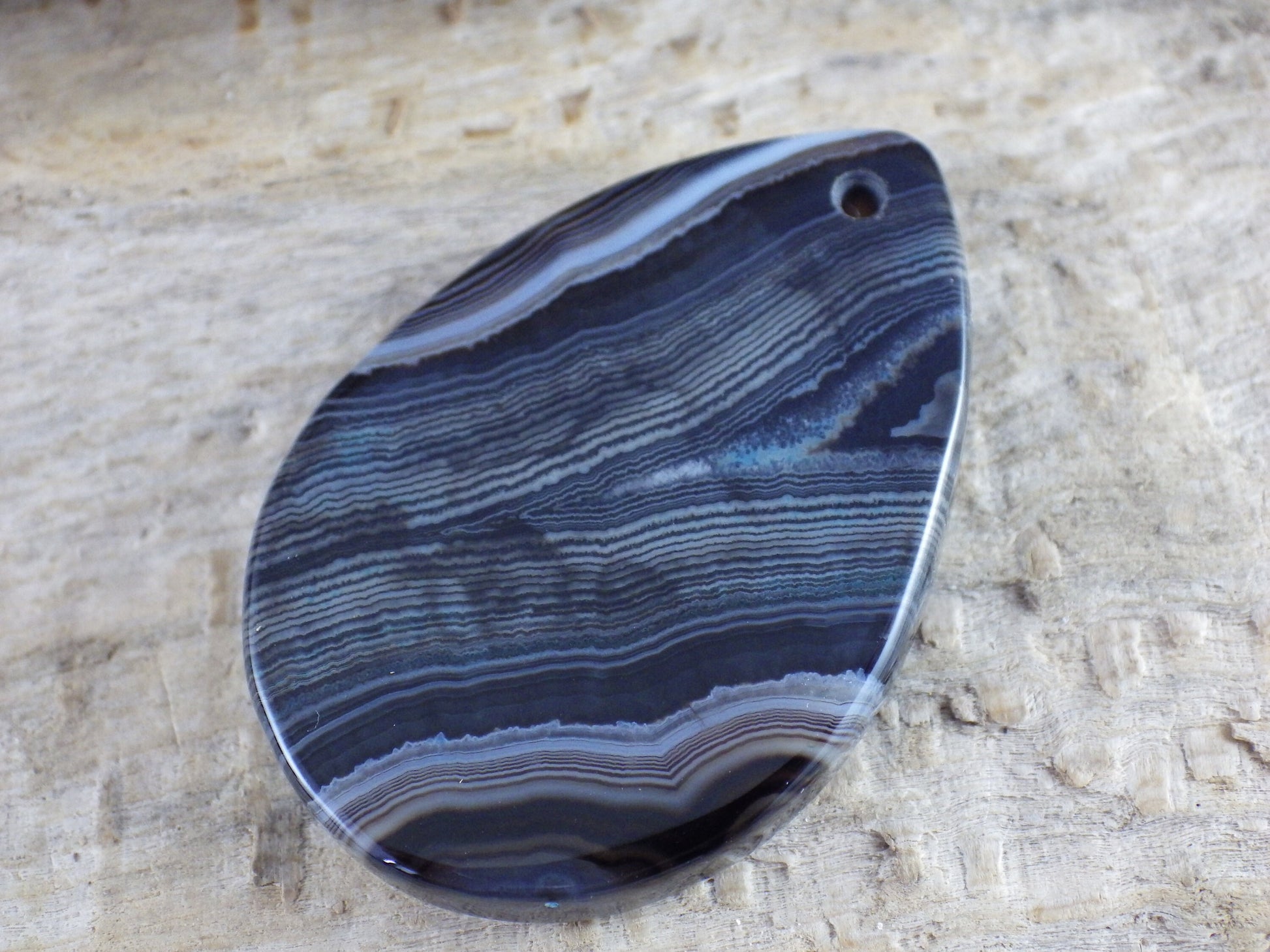 Onyx Agate Flat Back Teardrop Pendant, 41x28mm Semi Precious Gemstone, Top Drilled Necklace Pendant Loose Stone, Jewelry Making Supplies N5