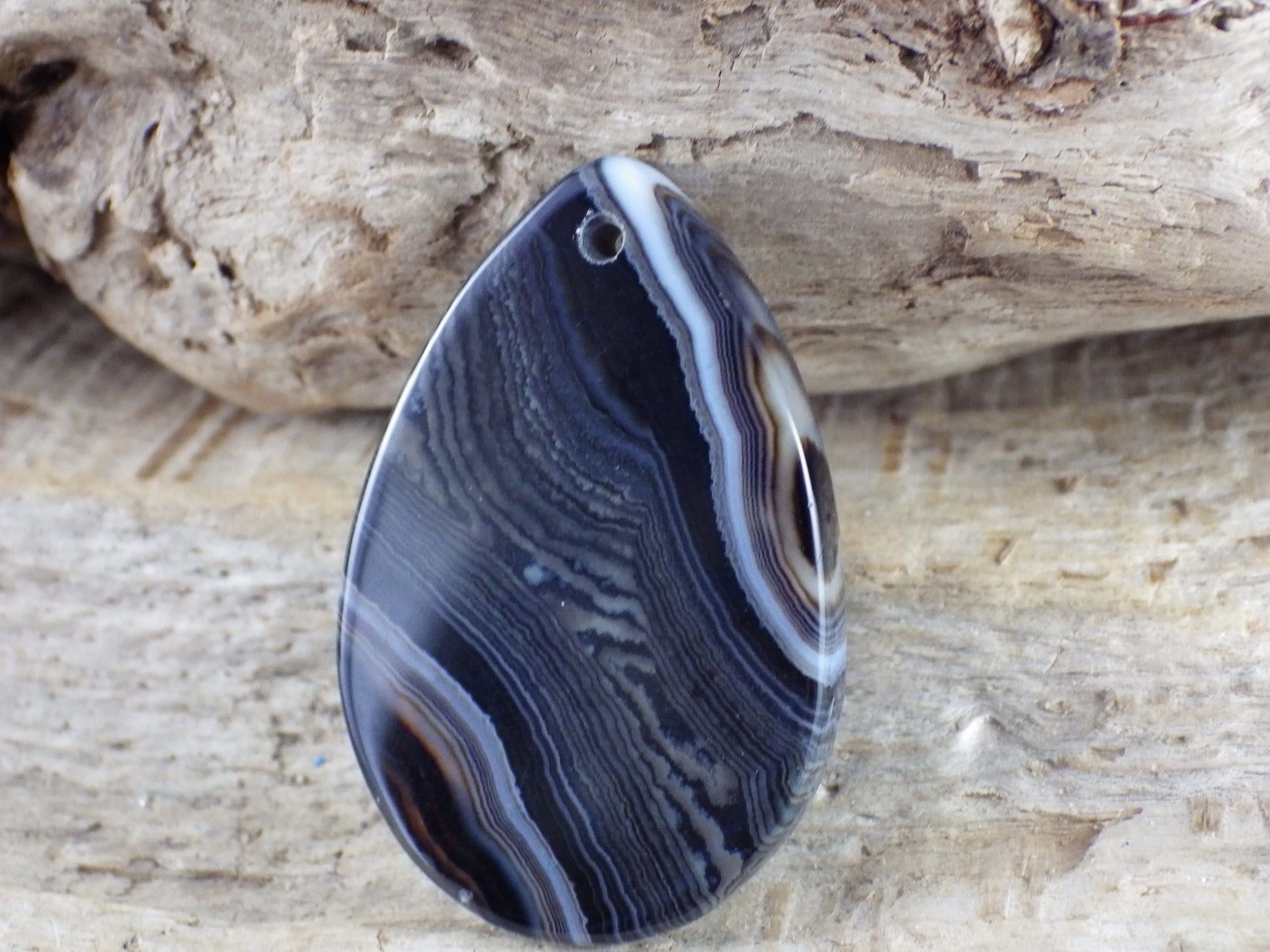 Onyx Agate Flat Back Teardrop Pendant, 41x28mm Semi Precious Gemstone, Top Drilled Necklace Pendant Loose Stone, Jewelry Making Supplies N5