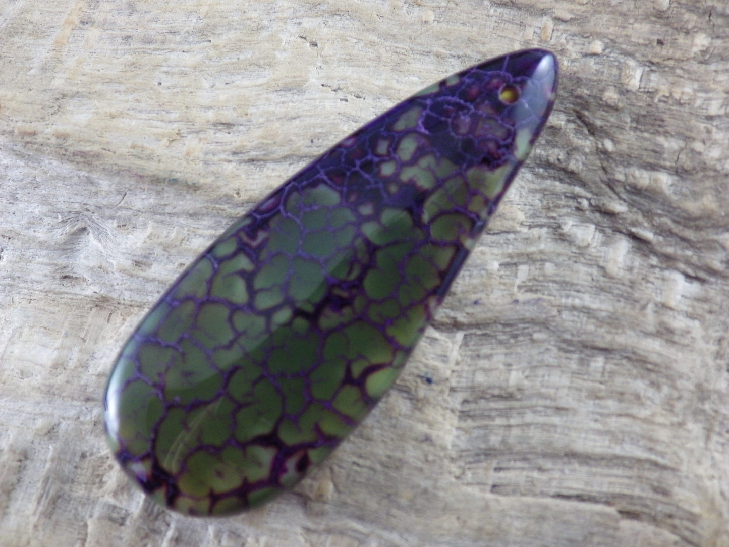 Purple Dragons Vein Fire Agate Teardrop Pendant, 50x20mm Semi Precious Gemstone, Loose Designers Stone, UK Jewellery Making Supplies G7